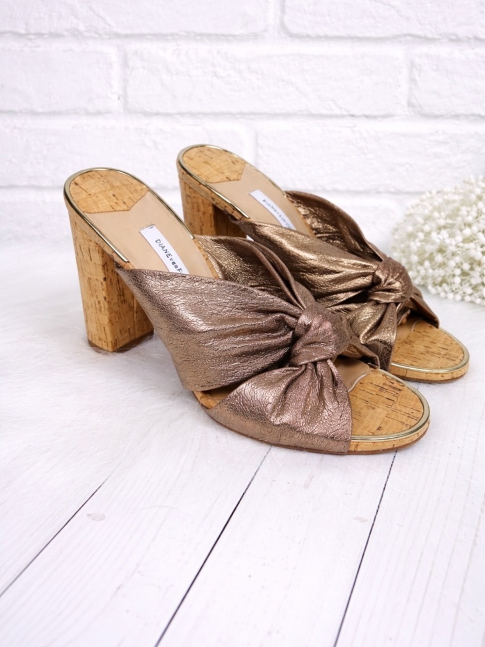 Diane Von Furstenberg Rose Metallic Cork M…